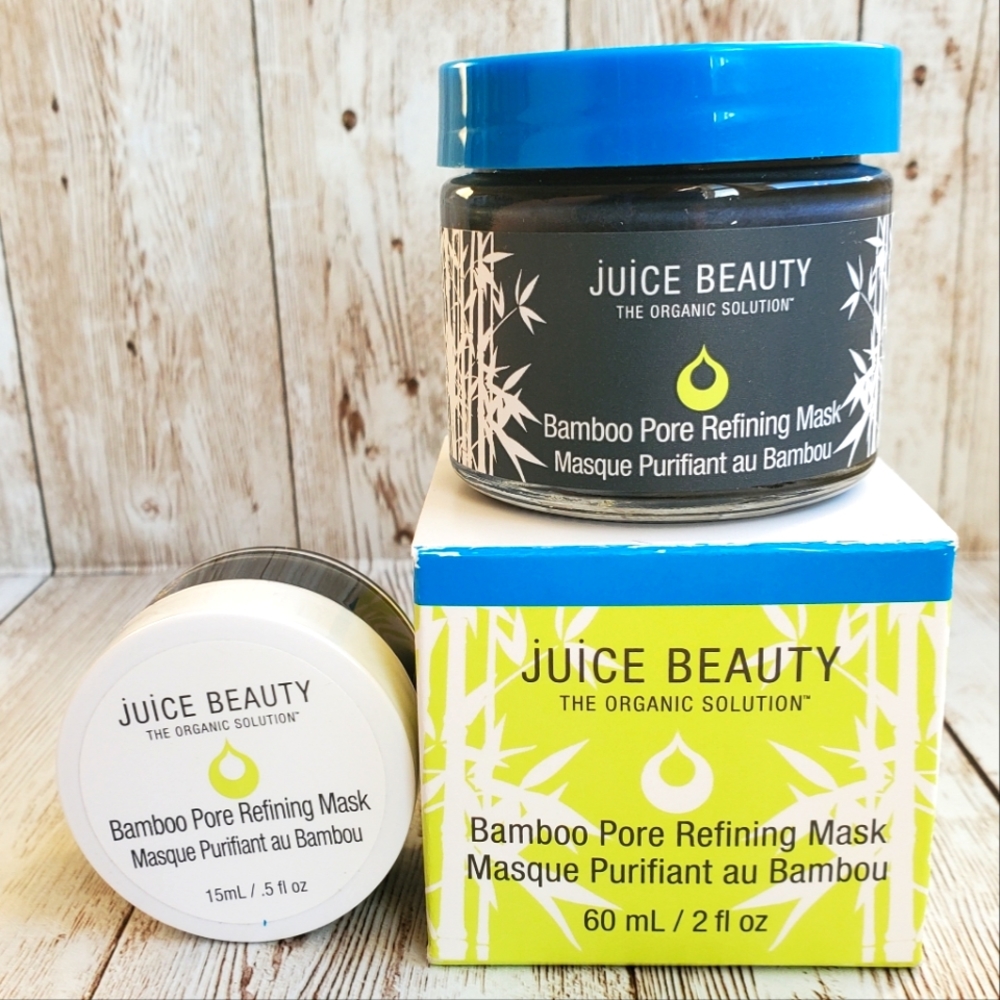 Juice Beauty Organic Bamboo Pore Refining Mask Charcoal 2 Oz Full Size + Travel